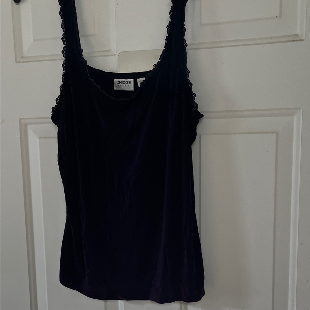 Cute Chico's Travelers Women's Dark purple Camisole with Lace Trim